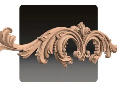 Carved decor ornament for cnc 29 3D model