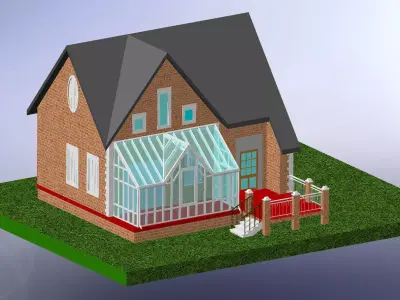 House with the winter garden 3D model