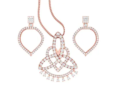 Pendant Earrings combo - 1131 3D print model