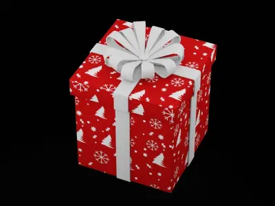 Christmas Gift Box Low-poly 3D model get