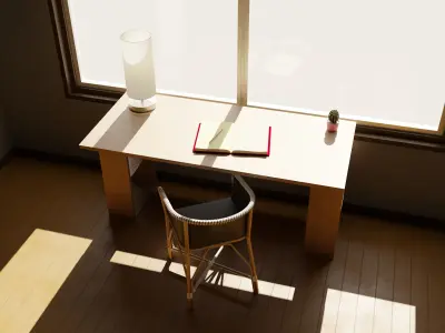 Minimalist desk Free 3D model