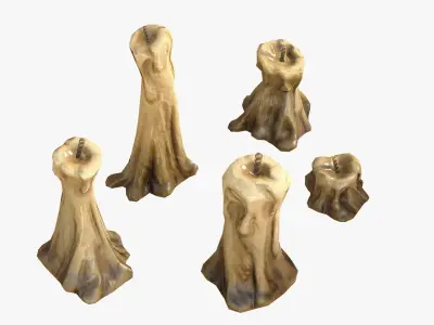 Stylized Candles Pack Low-poly 3D model