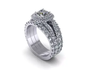 Pav Wedding Diamond Ring 3D print model