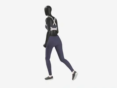 Female Mannequin in Sport Clothes in Action 3D model