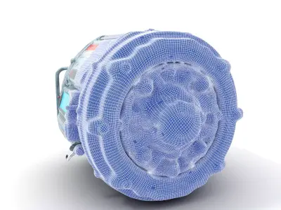 Futuristic Engine Module model pack Low-poly 3D model