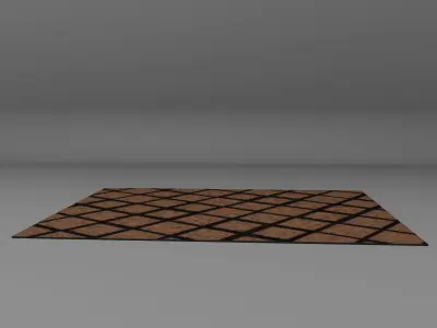 Brown and Black fishnet Rug Free 3D model