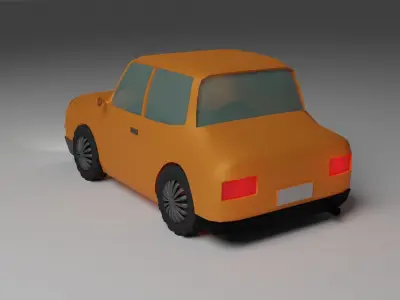Low Poly Cartoon Car Low-poly 3D model