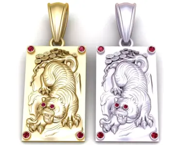 Pure Gold color square pandant 3D print model