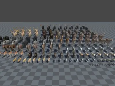 Forest animals 1 Low-poly 3D model