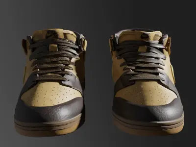 Nike Dunk Mid Pro SB SK8 Shoes 3D model Low-poly 3D model