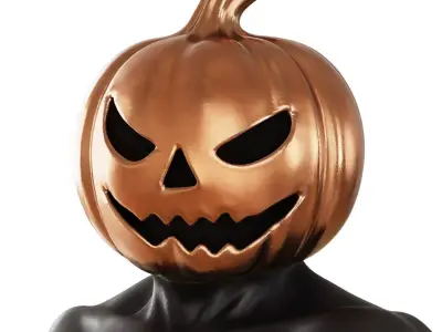 Mannequin torso with pumpkin head 3D model
