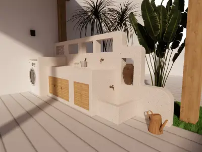 Bathroom Cabinet With Sink -B4 3D model