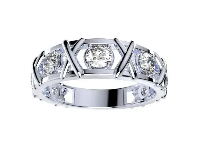 Wedding Set Ring 3D CAD Design-O110033 3D print model