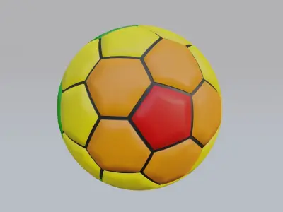  Rainbow Soccer Ball Low-poly 3D model