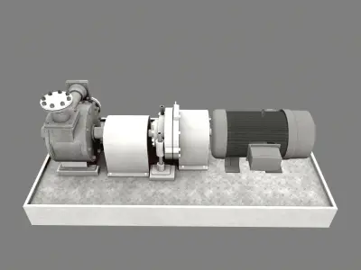 Centrifugal Pump PBR Low-poly 3D model