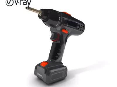 Electric Screwdriver D Model Pack Low-poly 3D model