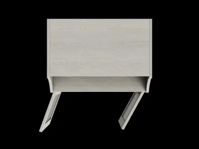 Fluted Glass 2 Door Nightstand 3D model