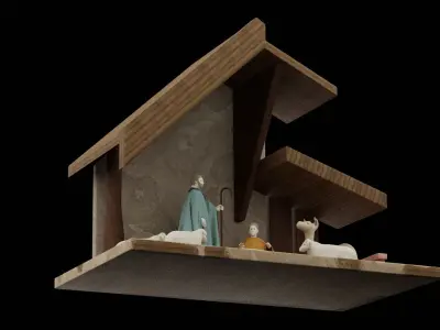 Christmas Nativity Scene Low-poly 3D model
