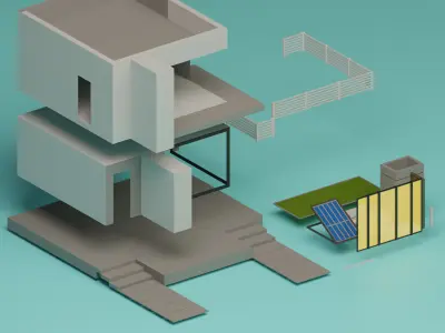 Lopwpoly House 16 Low-poly 3D model