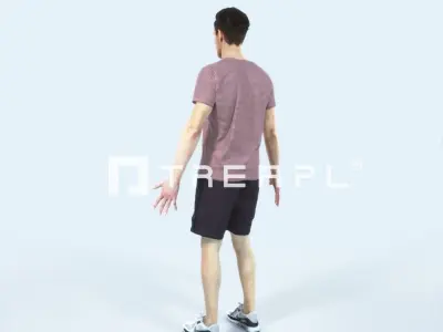 Virtue G Animated Rigged Sports Man Low-poly 3D model