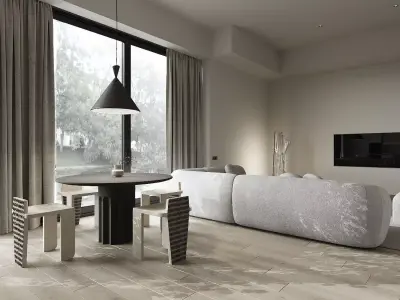 Living room and kitchen 3D model purchase