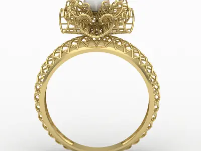  fusion ring with pearls 3D print model