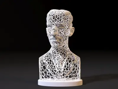 Bust lamp Nikola Tesla 3D print model