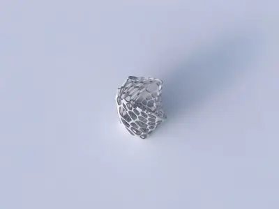 Vase twisted double arc quadratic with cracked organic lattice  3D print model