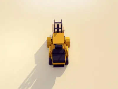 Cartoon Low Poly Forklift Low-poly 3D model