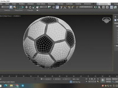 Football ball PBR Low-poly 3D model