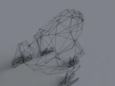 Frog lowpoly 3D print model polygonal Low-poly 3D model