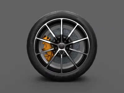 Car Wheel Game Ready Low-poly 3D model purchase