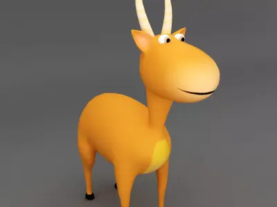 Stag deer rigged toon 3d model  Low-poly 3D model
