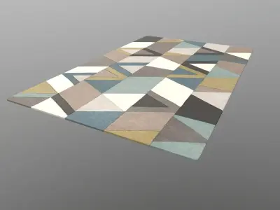 Mat 3d Model rug with triangles 3D model