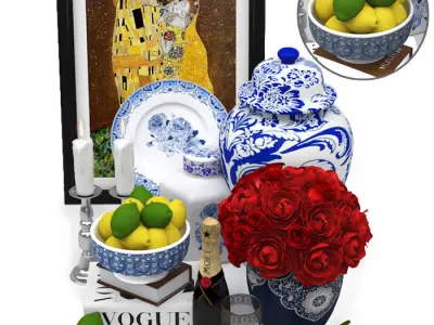 lux deco chinese set 3D model
