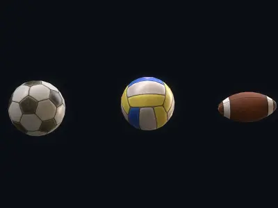 Sport Balls Low-poly 3D model purchase