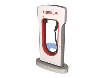 Tesla Cybertruck with Charging Station Module - Game Ready Low-poly 3D model