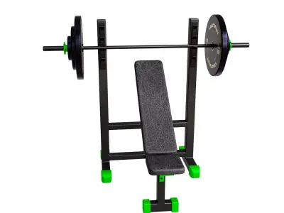 Incline Bench Press Machine Low-poly 3D model