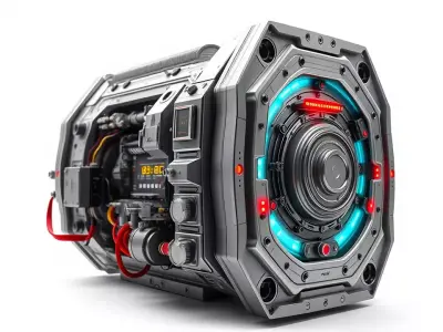 Futuristic SciFi Engine Model Pack with LED Accents Low-poly 3D model