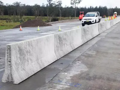 Hi Quality Concrete Road Barrier Fence  Game Ready PBR Printable Low-poly 3D model