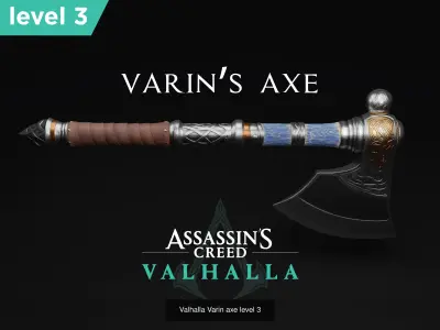 Valhalla Varin axe level 3-4 3D Model Collection