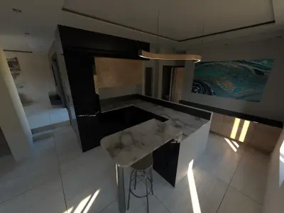 Modern house loft interior 3D model 3D model