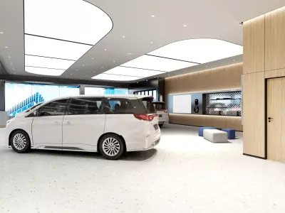 Automobile 4S Shop Low-poly 3D model