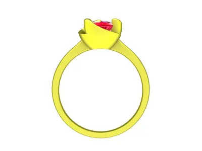 Minimal Round Solitaire Gemstone Ring 3D Model 4888 3D print model