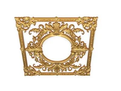 Plaster decorative frame ornament 02 3D model