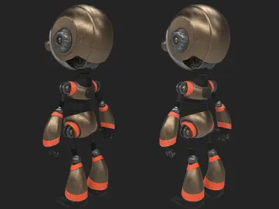 Robot with eyes Low-poly 3D model purchase