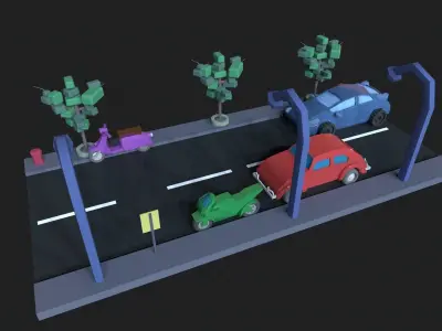 Game Jam Street Pack Runner Free low-poly 3D model