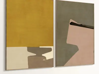 Plaster Two Photo Frame 334 Low-poly 3D model