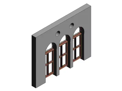 3 LEBANESE TRIPLE ARCHES Low-poly 3D model