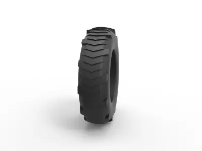Pulling tractor rear tire 8 Scale 1 to 25 3D print model